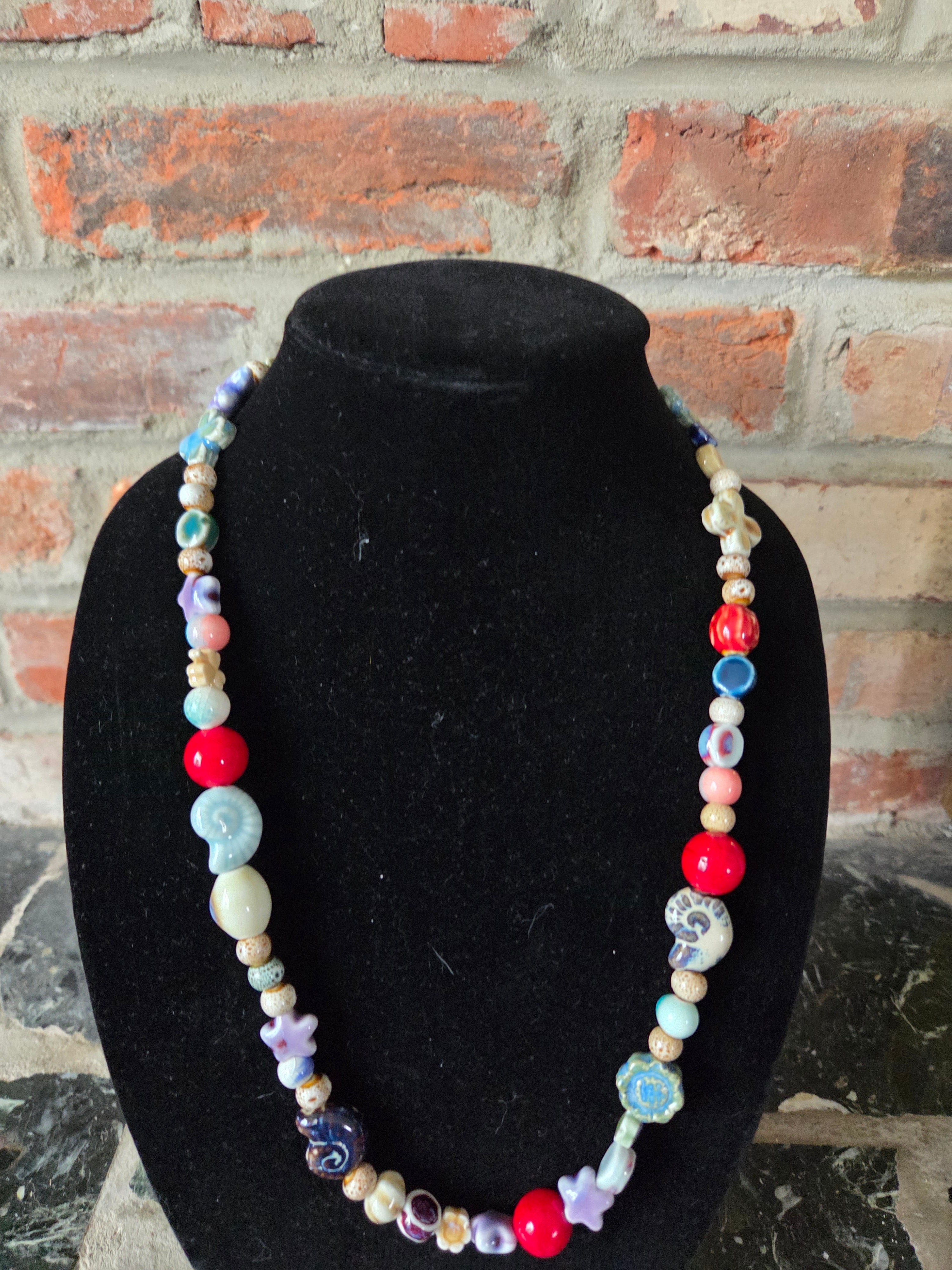 Ceramic beaded necklace