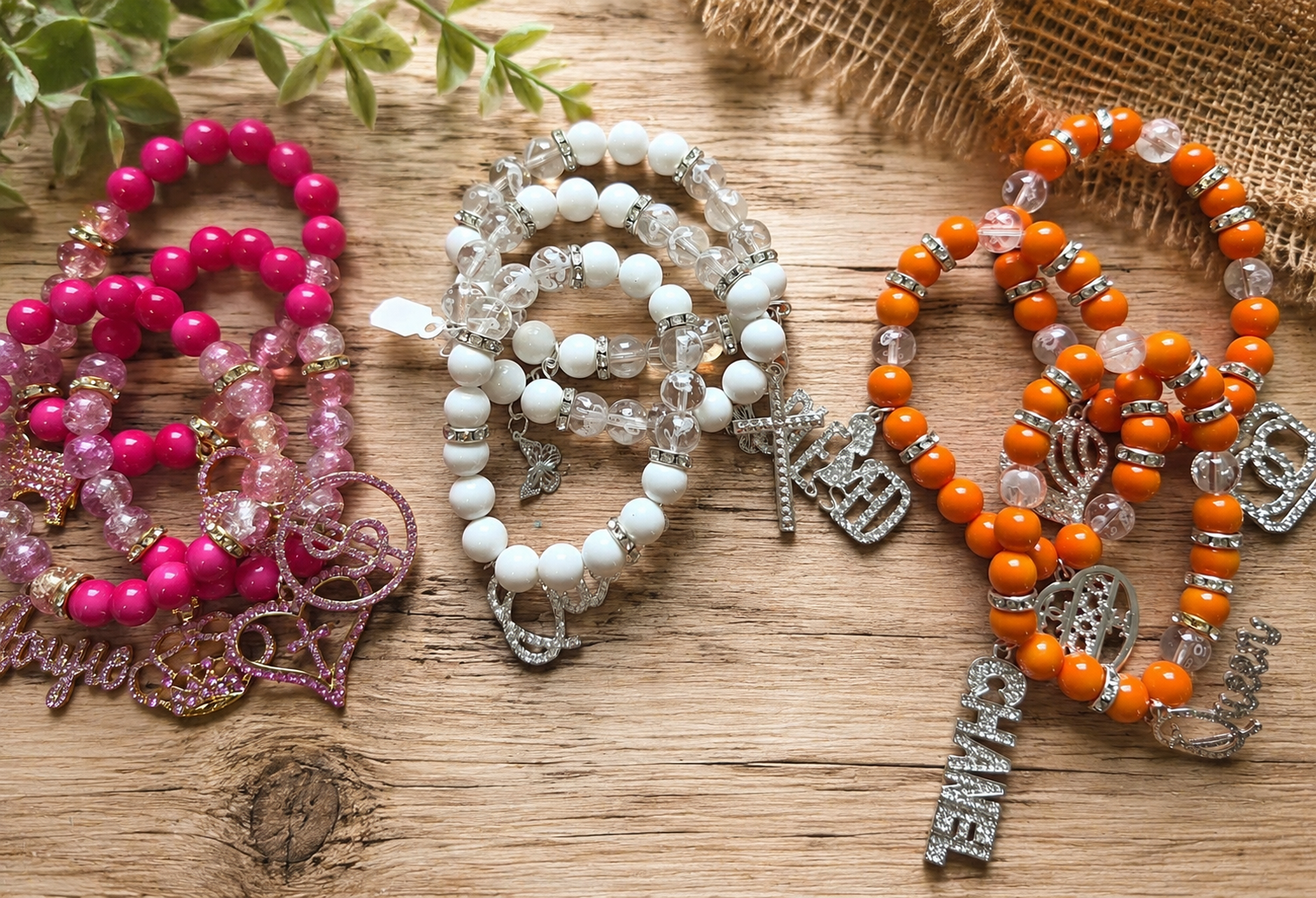 Beaded Charm Bracelet Set