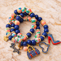 Neon Nights Black Charm Bracelet Stack
