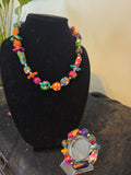 Colorful Beaded Necklace & Bracelet Set
