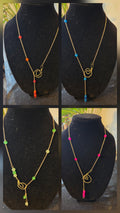 Gold Rose Lariat Necklace
