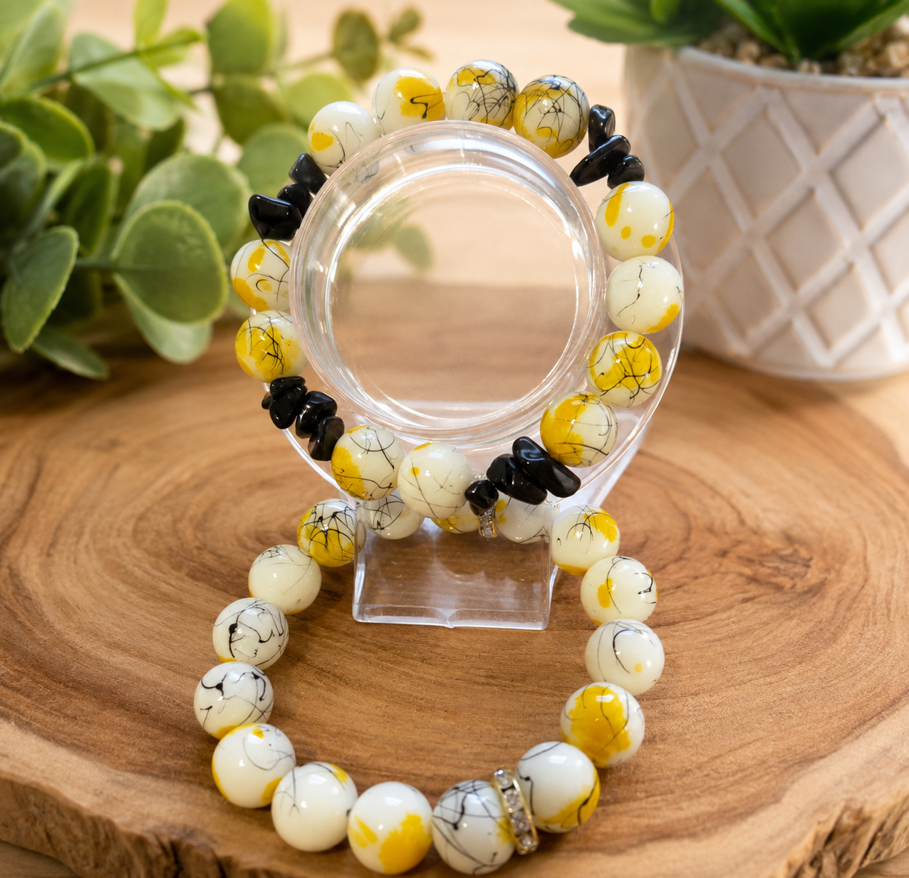 Solar Flare Beaded Bracelet Stack