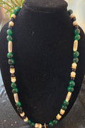Malachite & Bone Beaded Necklace