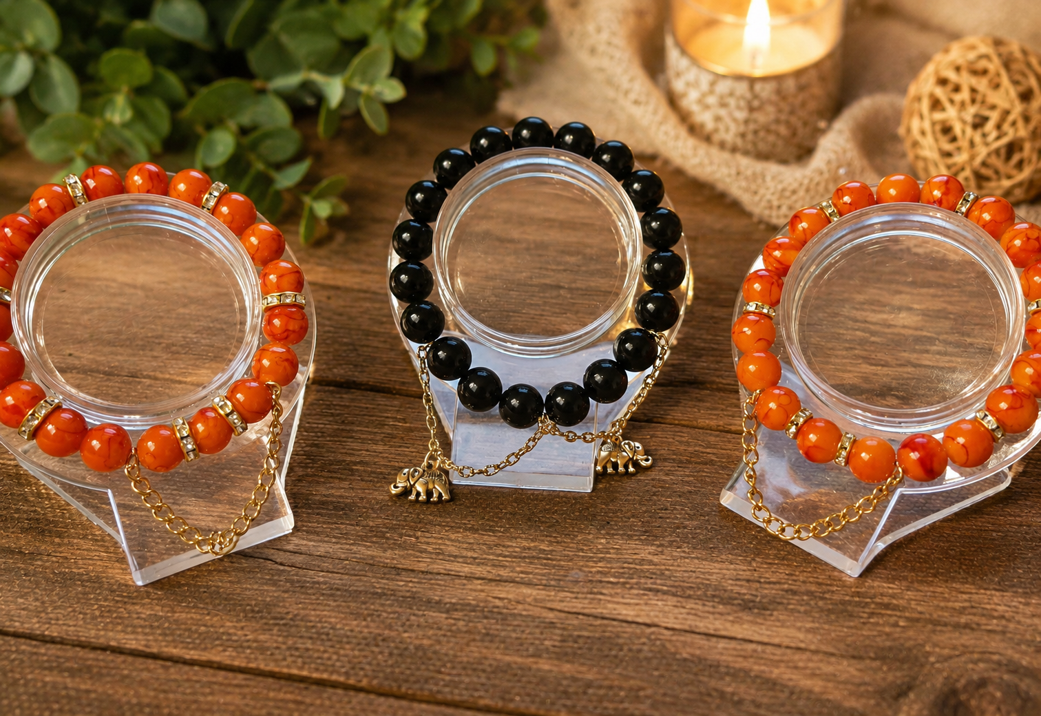 Solar Flare Beaded Bracelet Stack